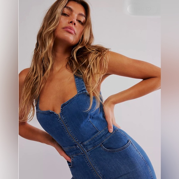 Free People We the Free green floral CRVY 2nd Ave One Piece jumpsuit jumper sz14 - Picture 8 of 8